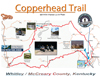 Map of the Copperhead Trail motorcycle route through Whitley and McCreary counties